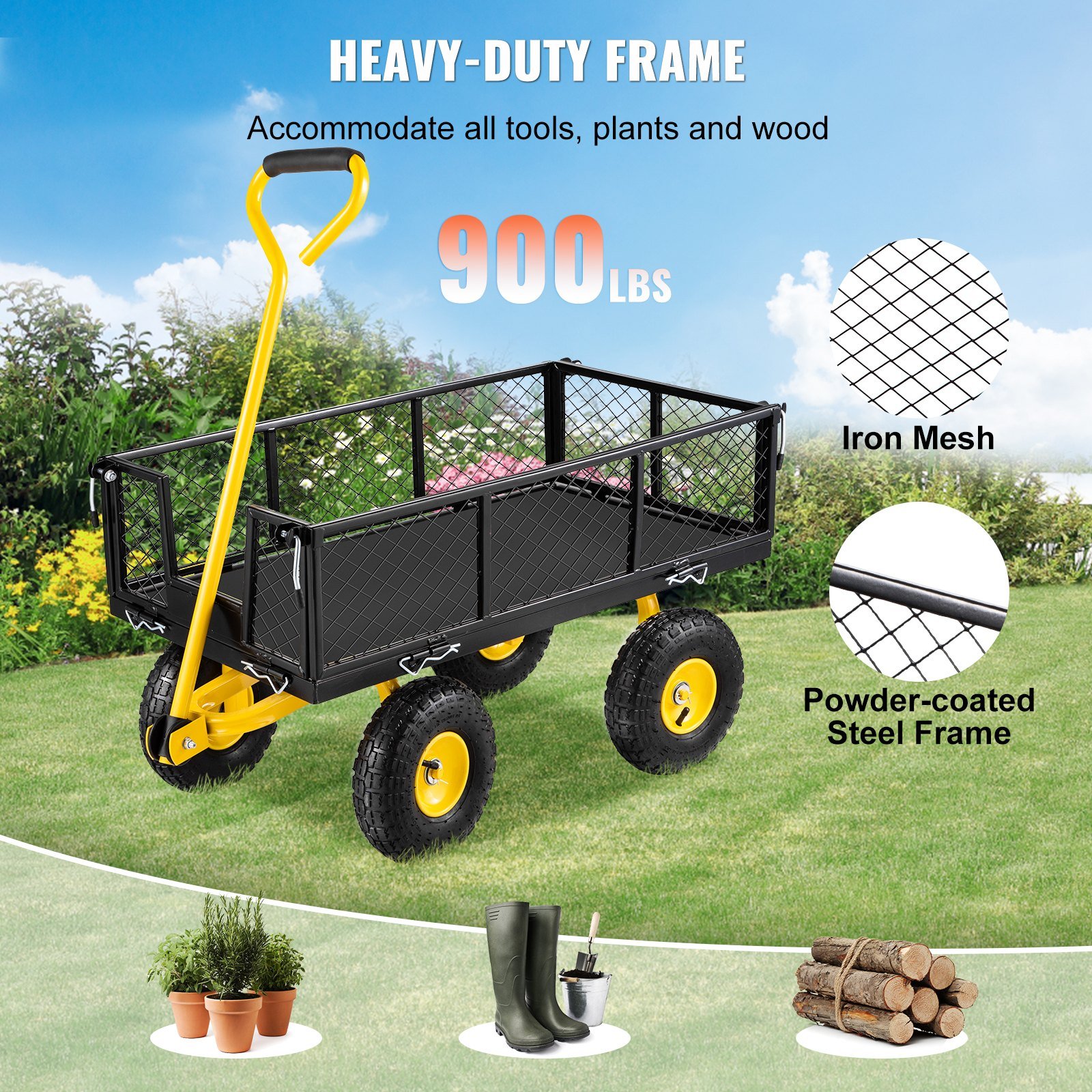 Gartentransportkarre 408 kg VEVOR
