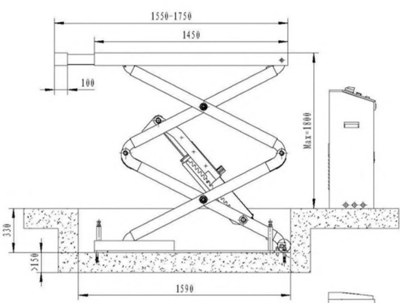 HBM Hydraulische Scheren-Hebebühne